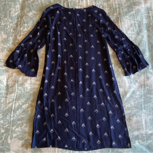 NWT Joules Gardenia Bee Print Dress, Navy Blue with Cream Bees - Picture 8 of 11
